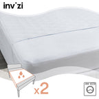 Invizi Washable Absorbent Bed Protector With Tucks - Twin Pack